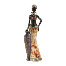 Artistieke Afrikaanse dame standbeeld harsen Retro-Stijl G