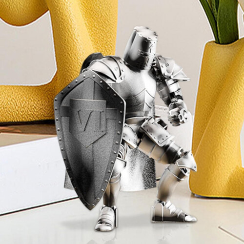 Medieval Armor Sculpture, Movable MultiJointed Warrior Figure, Desk Knight Statue 1
