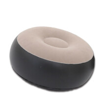 Comfortable Flocks Inflatable Footrest Stool Nonslip Base Outdoor Use Folding Coffee Color Lounger Recliner