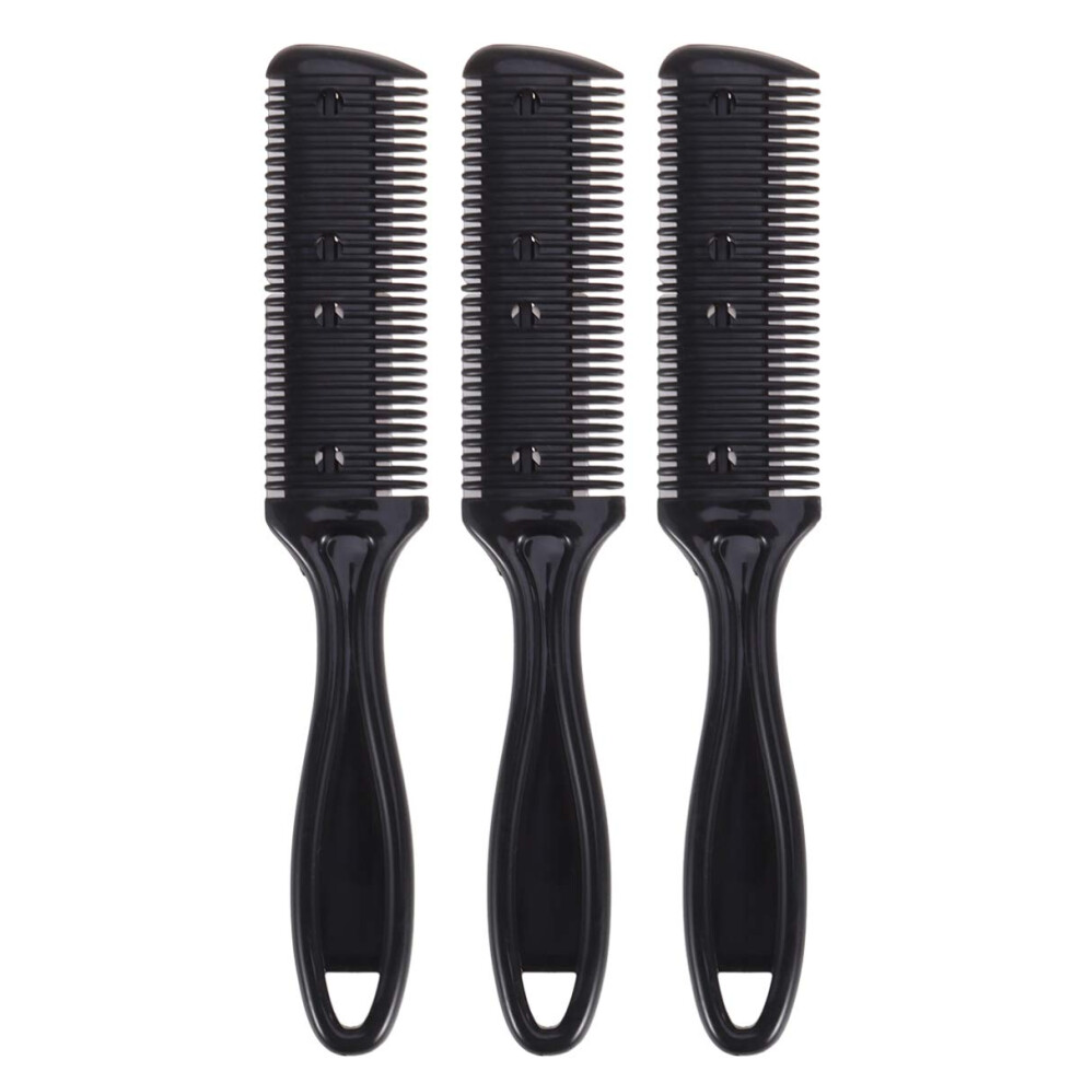 Unisex Professional-Grade Hair Cutting Comb, Safely Shielded Razor For Safe Trims, Stainless Steel Blade Hair Razor Comb Ensures Long-Lasting Performance, 3