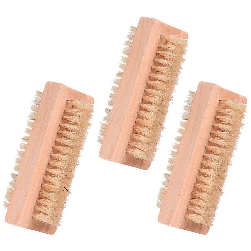Two Side Hand Nail Brush, Bamboo Nail Brushes With Tampico Fiber Bristle, Cleaning Nail Fingernail Brush For Efficient Hands, Feet, And Pets Care