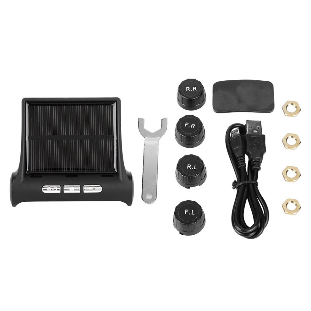 External Sensors Tire Pressure Monitoring System Tpms Tire Pressure Monitor System With Solar Charger Digital Lcd Screen Alarm Modes Auto Sleep Mode 9138057099287