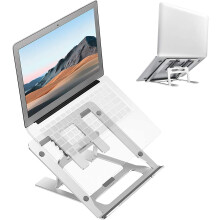 Draagbare aluminium laptopstandaard: ergonomische kantelstand met verstelbare breedte, perfect voor laptops van 10-15 inch. Hoogwaardig aluminium