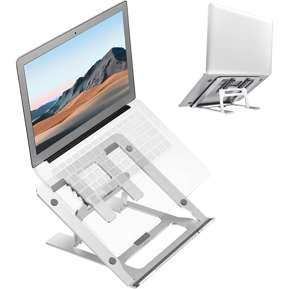 Portable Aluminum Laptop Stand: Ergonomic Tilt With Adjustable Width, Perfect For 10-15 Inch Laptops, High-Quality Aluminum Ensuring Stability And Enh 9074015891190