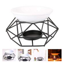 Ceramiczny świecznik typu tealight, kominek do świec aromaterapeutycznych z wosku tarta, projekt lampy aromaterapeutycznej typu split, wystrój