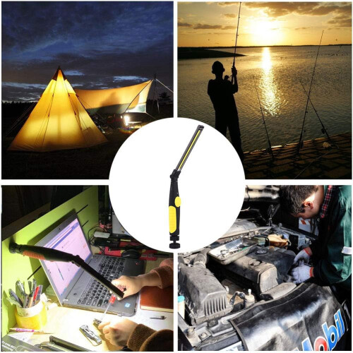 Yellow Led Work Light With Foldable Design And Ergonomic Non-Slip Grip 1