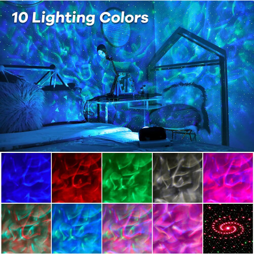 Celestial Symphony Projector, HiFi Bluetooth Speaker Integrated Galaxy Projector With 10-Color Dynamic Lighting, White Noise, And Adjustable Features