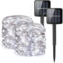 Luzes de Natal para decoração externa, luzes de jardim movidas a energia solar com 8 modos de iluminação, luzes de fada à prova d'água e