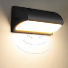 Applique da parete moderna ad ampia applicazione, accensione/spegnimento automatico, impermeabile, per esterni, in alluminio pressofuso, 12W 3000K,