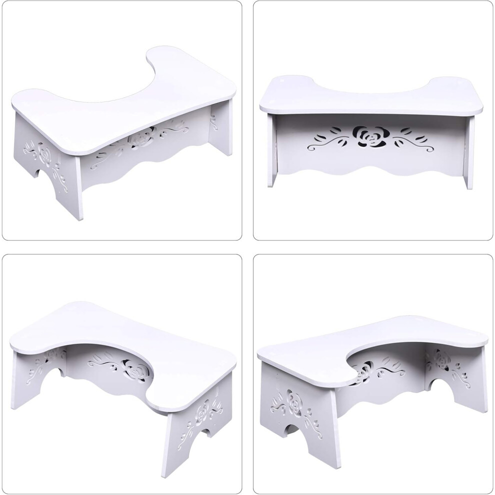 Toilet Stool with Unkink Your Colon Feature, Foldable Bathroom Stools for Space-Saving, Heavy-Duty Acrylic Material Potty for Adults, Improves