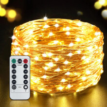 Luzes de fada flexíveis com fio de cobre, 20 m de comprimento, à prova d'água, para decoração interna e externa, criadoras de atmosfera com