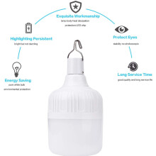 Linterna de emergencia portátil para camping y mercados nocturnos, bombilla recargable de alto brillo con perlas LED 5730 y modos de iluminación