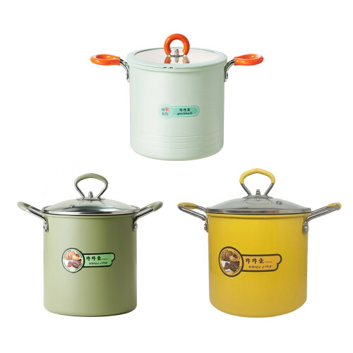 Efficient Heat Distribution Miniature Soup Pots-mocha green 1
