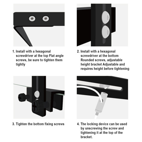 Light Holder Bracket for Aquariums Easy To-5.0mm thick black 2