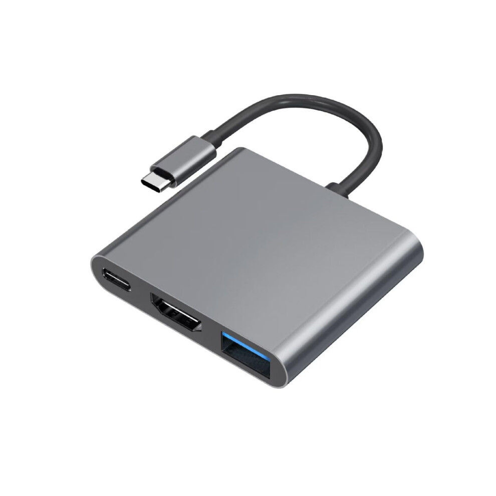 Type C To Hdtv Adapter 4K 3840X2160 Resolution, Usbc Multiport Hub, For Phone And Computer Gaming, Gray 9189345020759