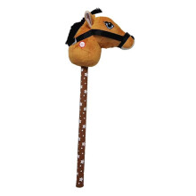 Stick horse with sound effects, fun neighing and galloping sounds, stick horse, riding toy, stick horse for kids, light brown B.