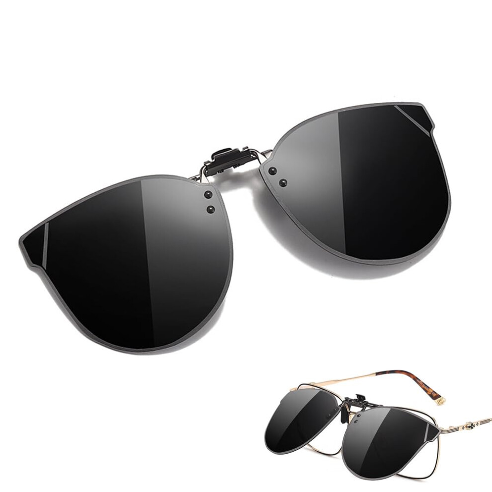 Sunglasses Clip, Polarized Clipon Sunglasses, UV400 Sunglasses Clip, Polarized Clipon Night Driving Glasses Black