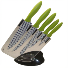 6 PC knives with acrylic knife block, multi-purpose kitchen knife set