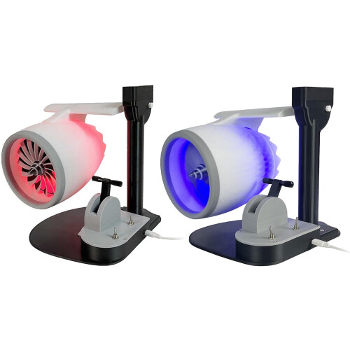 Small Engine USB Fan With Humidifier Function For Cooling And Decoration In Room Or Office Space Red Light 2