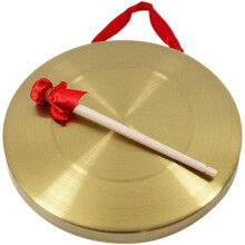 1 Piece Feng Shui Handgong with Beater  Opera Percussion Instrument for Housewarming, Home Decoration and Orchestra (Gold)