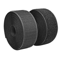 Straps with buckles, 20 pieces, selfadhesive hook and loop tape, black, 2.5 cm x 2 m Ref: 9790