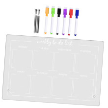 1piece acrylic writing board, reusable memo board with pens, dry erase function for office, home, and task and reminder organization.