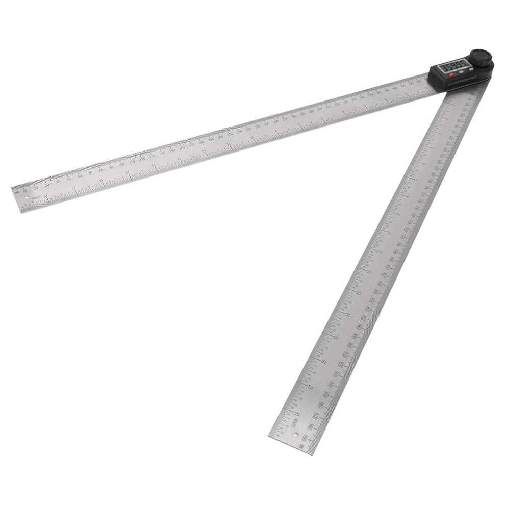Digital Angle Finder With Electronic Display, 0Â360, Stainless Steel, Protractor, Woodworking Ruler (500Mm) 9365049857345
