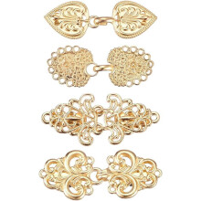 Pack of 4 Dirndl Buckle, RCA Clip, Cardigan Clip, Vintage Scarf Clips, Gold