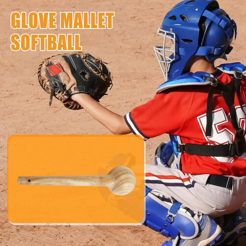 Baseball Glove Shaper Hammer Shaped Tool Solid Construction For Leather Gloves Efficient Shrinkage 1