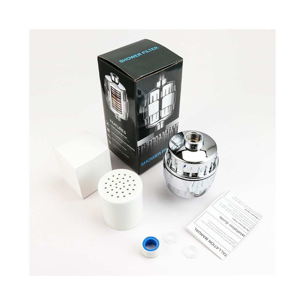 Shower Filter, 20-Stage Filtration For Hard Water, Activated Carbon & Easy Installation, Elevates Your Shower Experience With Clean, Refreshing Water 9468298067296