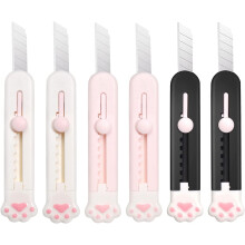 Pack Box Cutter Retractable for Office & Home, Portable Wide Applications Kawaii Box Cutter with Comfort Grip (3PCS)