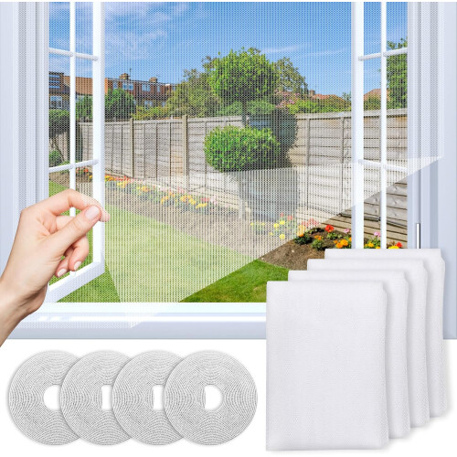 Cuttable Window Screen Protector, Improved Anti-Insect Design With Fine Mesh Transparent Screen For Custom Fit, Adjustable Window Screen Ideal For Var