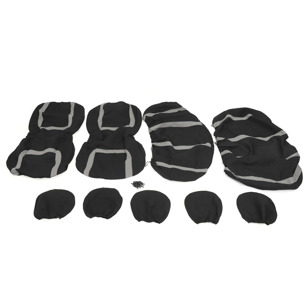 Stylish Design Car Seat Covers Set Machine Washable With Split Bench Design Easy Installation Universal Fit For Cars Suvs Trucks (9Pcs), Car Interior 9190834533605