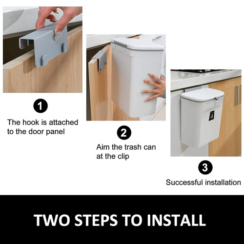 Odorless Kitchen Waste Container, Wall Mountable Compost Bucket for Kitchen, Bathroom, Laundry Room Waste Collection 2