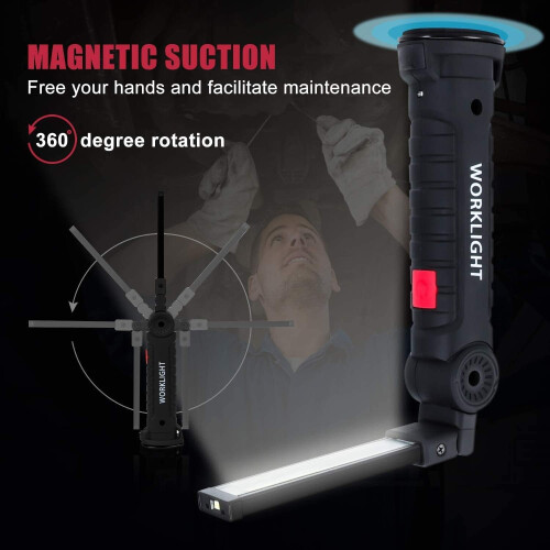 Lighting Modes Work Lights, Rechargeable Tools For Camping Or Emergency Light, Durable Material & Water-Resistant Design, Magnetic Base For 2
