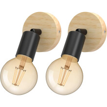 Aplique de pared negro mate con altura ajustable, lámpara de pared de madera con estilo industrial vintage, aplique de pared para decoración de