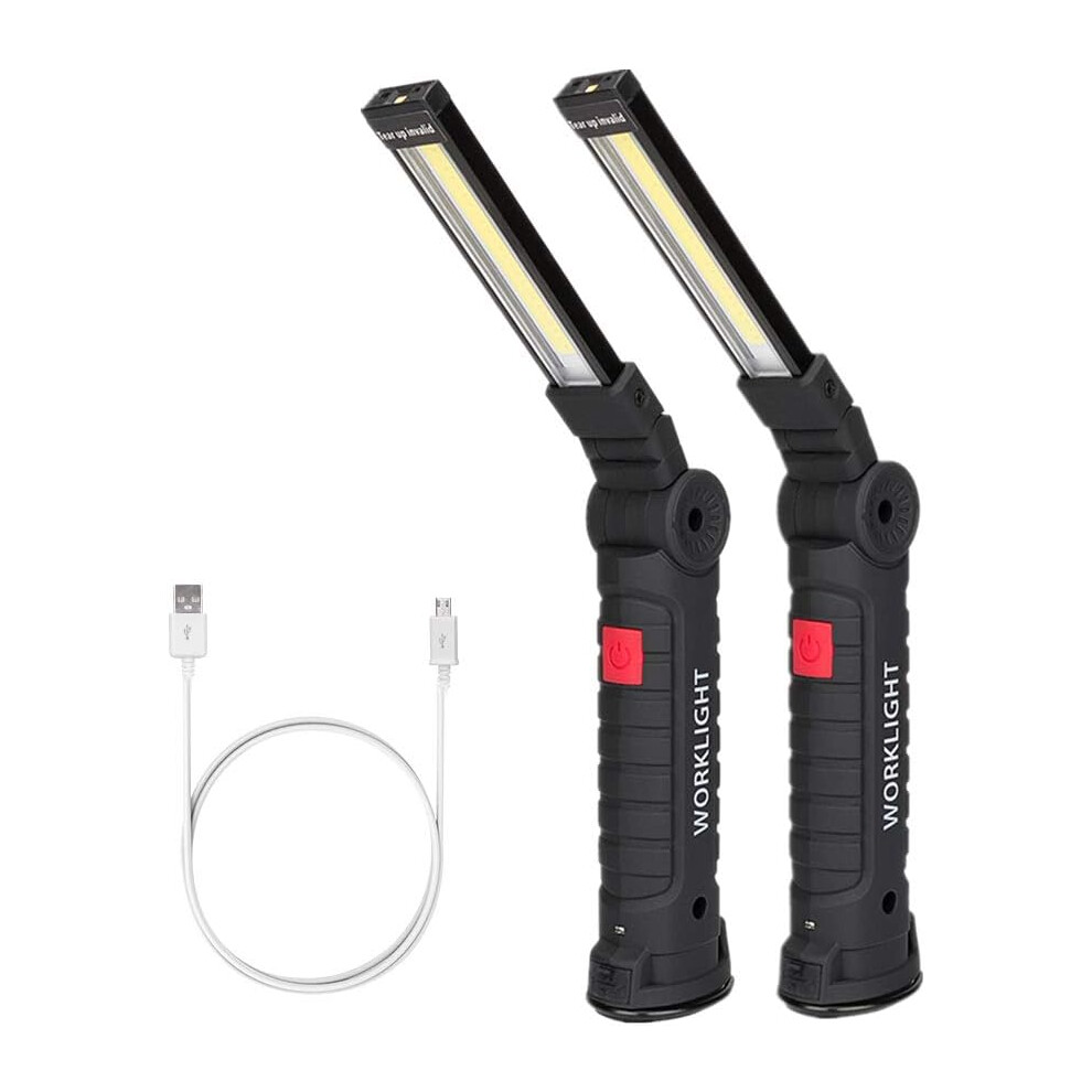 Cob Led Work Light, 360 Degree Rotate Mechanic Work Light, Rechargeable Portable Flood Light With 5 Modes, Foldable Design For Automotive Repairs, 9128293676199