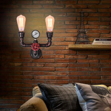 Vintage Edison Lampe mit Uhrfunktion, Wandleuchte in Antikbronze für industrielles Retro-Ambiente