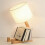 LED Chip Light Source Desk Lamp, Handmade Solid Wood Base With Linen Shade, Safe Quality Eye Protection Adjustable Shape, Creative Table Lamp For 3