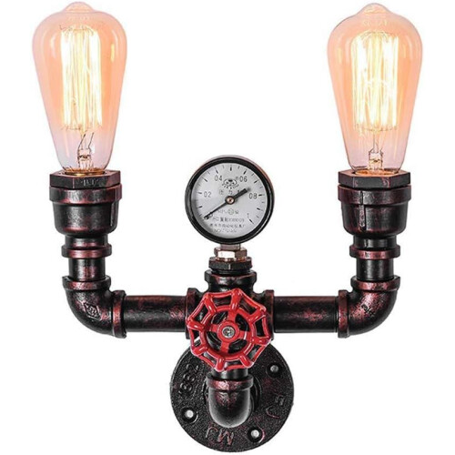 Vintage Λάμπα Edison με Λειτουργία Ρολογιού, Αντίκα Χάλκινη Απλίκα Τοίχου για 1