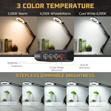 Hands-Free Magnifying Glass with Light, 1,500 Lumens Stepless Dimmable, 3 Color Modes, 5-Diopter Real Glass Lens, Ergonomically Designed for