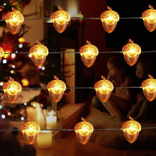 Φωτάκια Harvest String, ζεστά φώτα LED, τρισδιάστατο σχέδιο Acorn, λειτουργία με μπαταρία