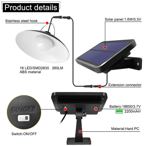 Αδιάβροχα φώτα IP65Solar για το τοπίο της βεράντας, περιστρεφόμενο ηλιακό πάνελ 2