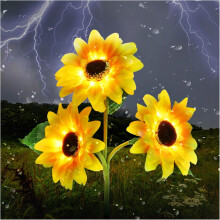 Buitenverlichting op zonne-energie, realistische zonnebloemen, waterdicht, verbeterde zonnebloemen voor tuin- en erfdecoratie, premium zonnepaneel