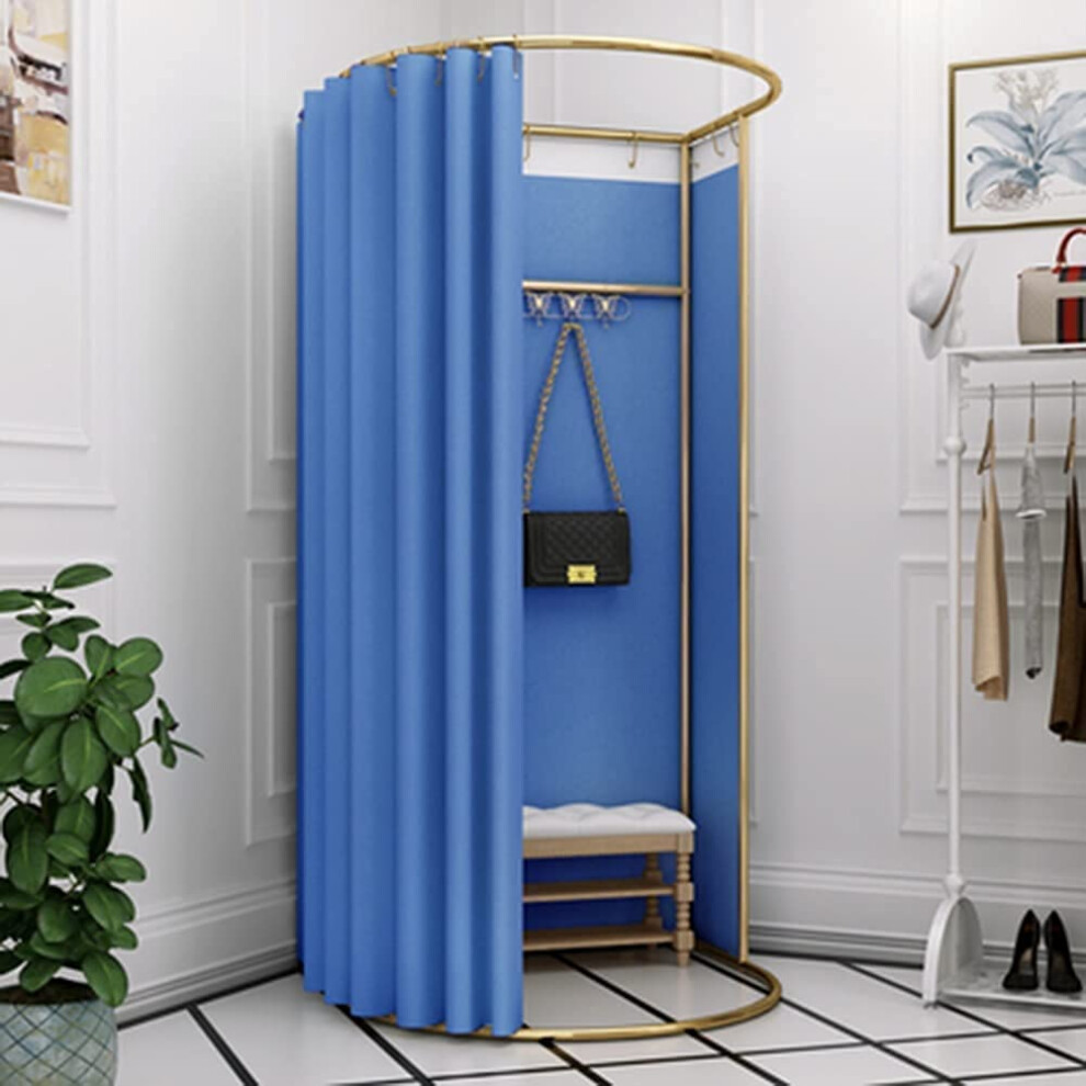 Changing Room For Clothing Stores, Foldable Changing Room, Temporary Changing Room, Movable Changing Room, Large Room, Shade Curtain ( 100X200cm) Blue