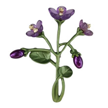 Multipurpose decorative brooch pin violet flower brooch for clothing