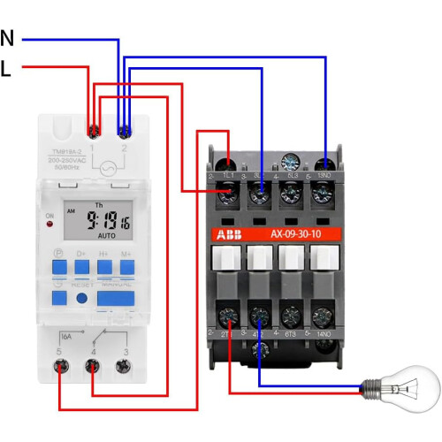 TM919A3 Weekly Digital Timer, 24V DC 16A Timer, 7Day Programmable Digital Timer with LCD Display, Countdown Function, Relay Switch 1