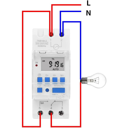 TM919A3 Weekly Digital Timer, 24V DC 16A Timer, 7Day Programmable Digital Timer with LCD Display, Countdown Function, Relay Switch 2