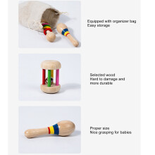 6-teiliges Babyrassel-Set aus Holz mit