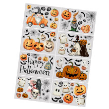 Reusable Halloween Window Stickers Ghosts Evil Pumpkins Bat Designs Glass Decals for Horror Home Decor